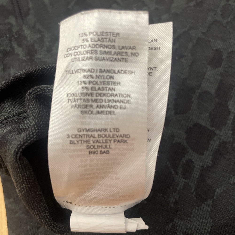 Gymshark 23" Floral Texture Design Butt Scrunch Leggings Black‎ XS - Picture 6 of 7
